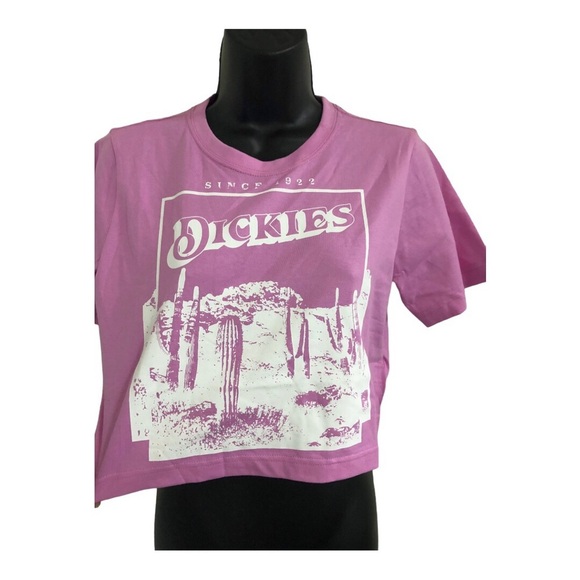 Dickies pink cropped graphic print tshirt size XS new - Picture 7 of 13
